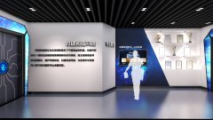 网络安全企业展厅企业荣誉设计效果图